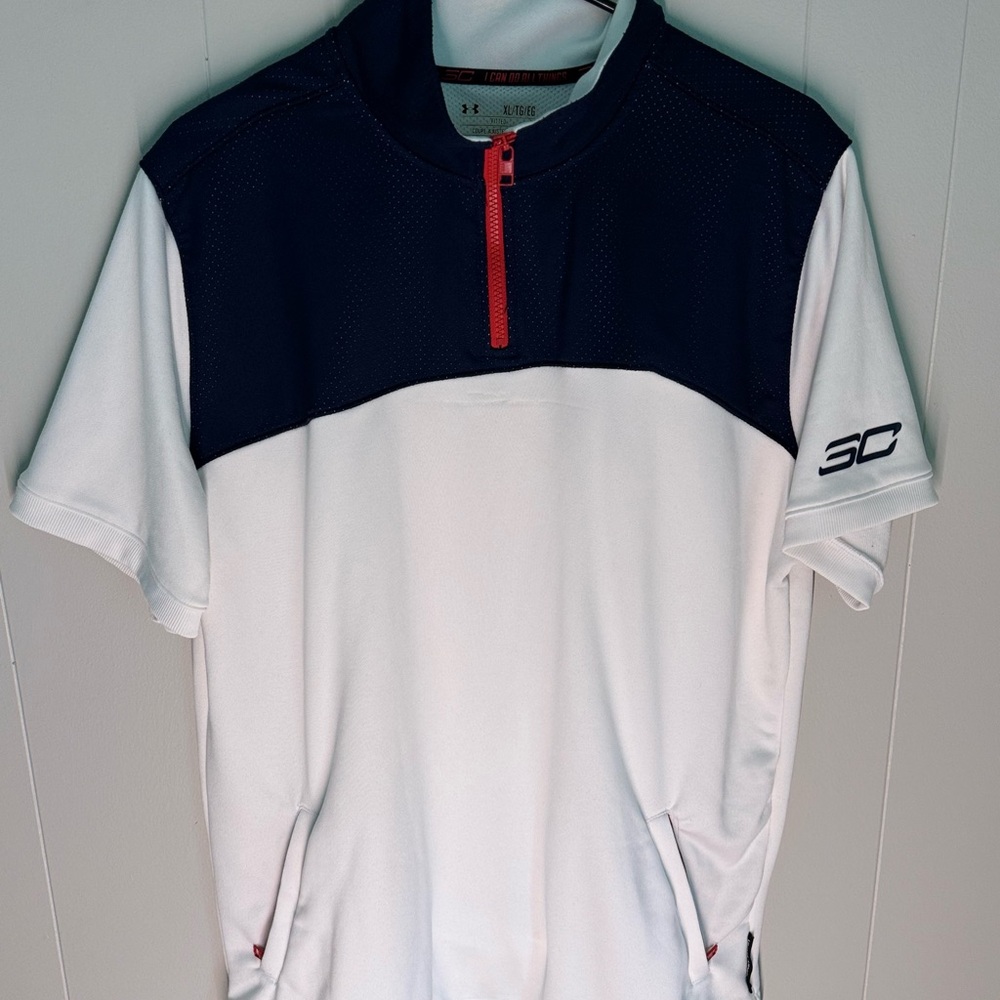 Under Armour White and Black Short Sleeve Tee